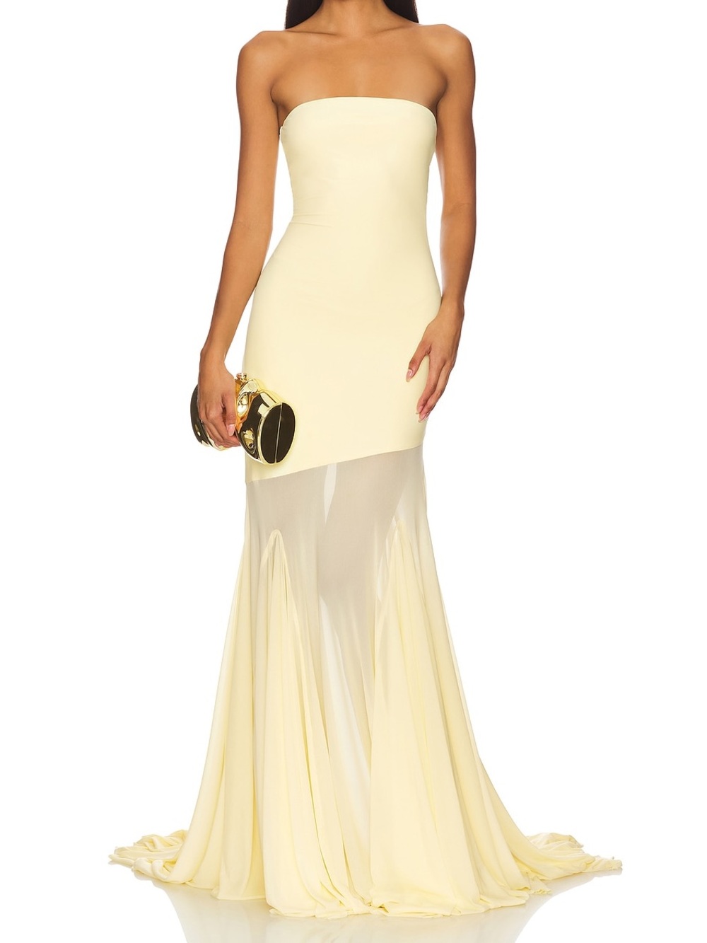 Deme By Gabriella Dahlia Mesh Gown Formal Evening Dress Mermaid Hem Size M NWT